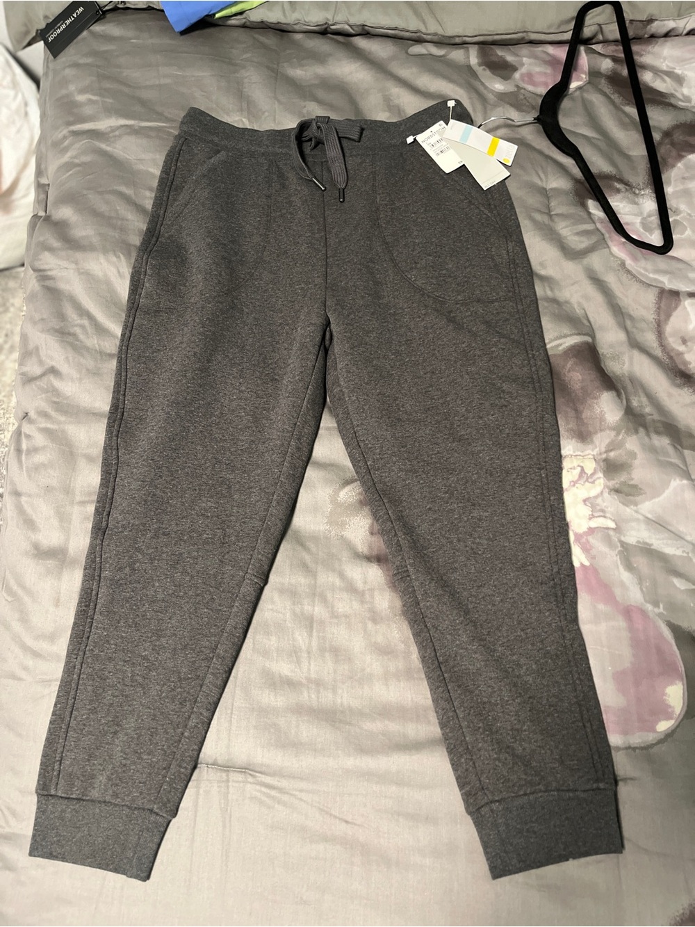 Zella All Day Fleece Jogger Pants Grey Medium Charcoal Heather NWT Large